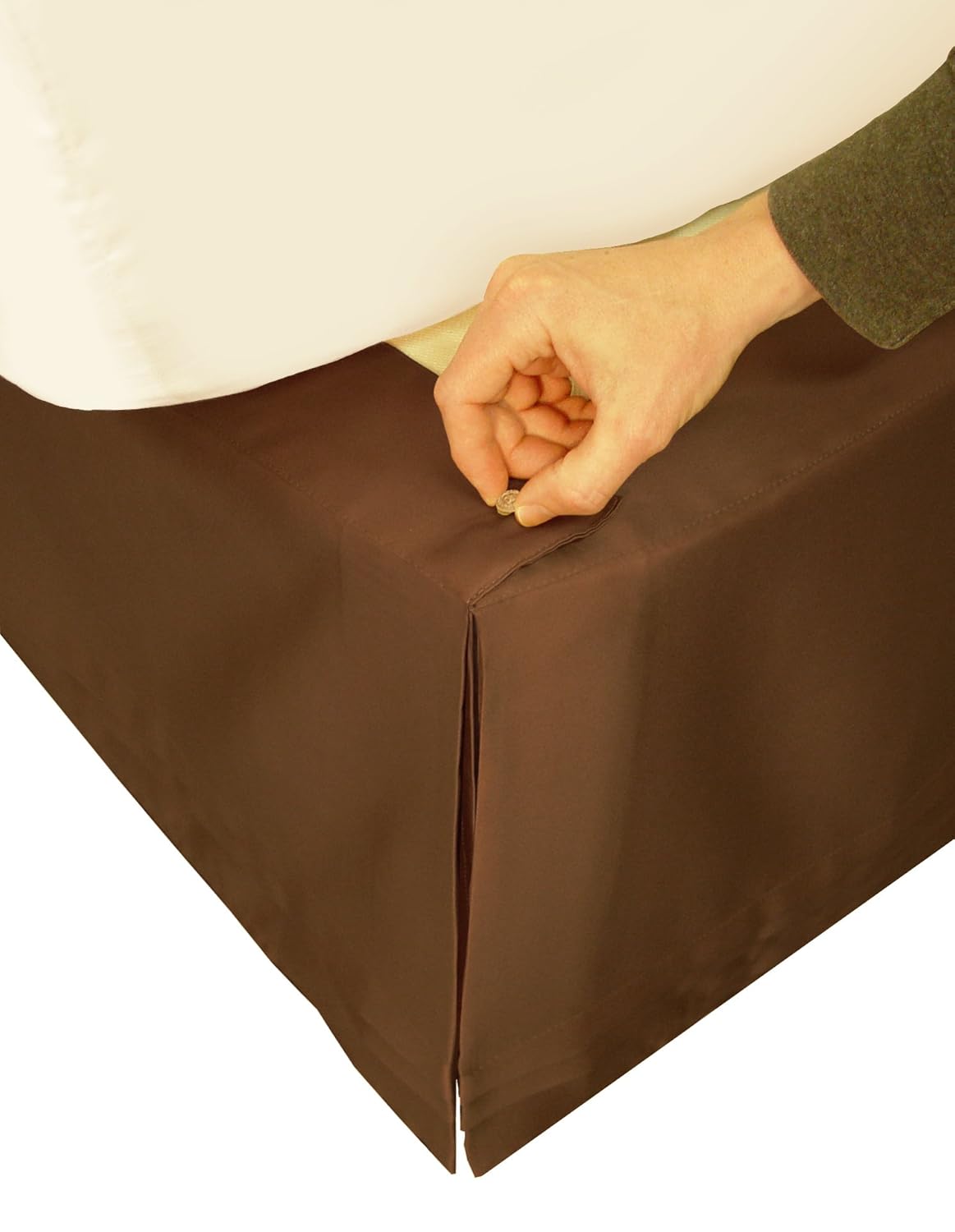 Veratex Adjustable Bed Skirt C.King, Chocolate "Hike Up Your Skirt