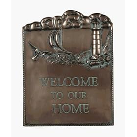 HEN-FEATHERS LIGHTHOUSE WELCOME PLAQUE 91908HWDB by Hen-Feathers