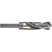 Precision Twist C8R56CO Cobalt Steel Reduced Shank Drill Bit Set with Metal Case, Black and Gold Oxide Finish, Round Shank, 118 Degree Split Point, 8 piece, 9/16" 1" x 16ths