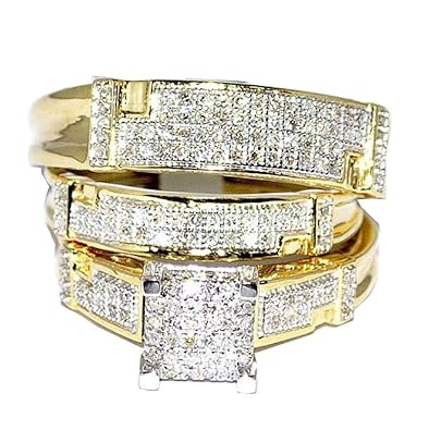 Mens yellow gold diamond engagement rings