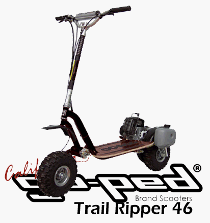 Go-Ped GTR46R Trail Ripper Gas Powered Full Suspension Off-Road Scooter (Sinister Black)