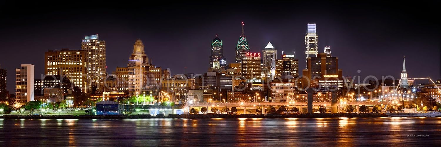 Amazon.com: Philadelphia Skyline at NIGHT from East COLOR Philly ... Amazon.com: Philadelphia Skyline at NIGHT from East COLOR Philly ...