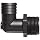 Thogus Polypropylene Tube Fitting, 90 Degree Elbow, Black, NPT Male x Barbed