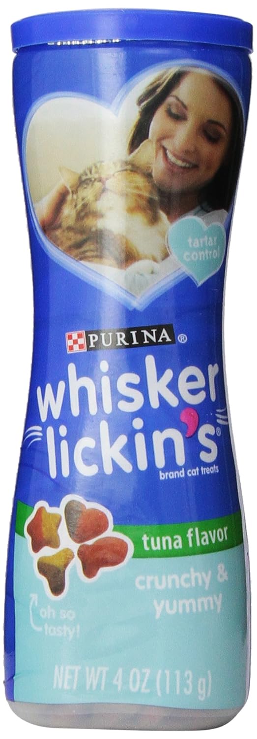Whisker Lickins Crunch Lovers Tuna Flavor Cat Treats, 4Ounce Canisters