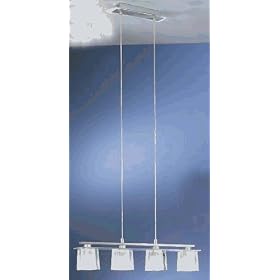 Eglo 82113A Alea 4 Light Pendant Light Fixture, Nickel Frosted Clear by Eglo