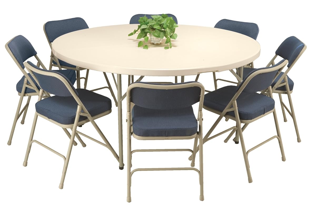 KFI Seating Round Blow Mold Folding Table, Commercial Grade, 60Inch