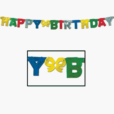 Beistle - 55234 - Foil Happy Birthday Streamer- Pack of 12