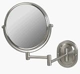 SeeAll 8 Makeup Vanity Mirror, Nickel, Dual Arm, Wall Mount, 7X Optics