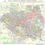 Street & Road Map of Ann Arbor, Michigan MI - Printed poster size wall atlas of your home town