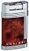 Colibri Barrington Brown Marble Lacquer / Polished Silver Flint Lighter (FTR230004). Classic flint lighter with side roller-bar ignition, wide 45 degree angle flame. All-metal case Fuel-level window