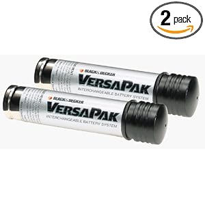 Black and Decker VP105 VersaPak 3.6-Volt 1.2 Amp Hour NiCad Stick Style Battery, 2 Pack by 
