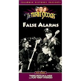 THE THREE STOOGES [3 episodes] ~ False Alarms (1936) / Three Pests in a Mess (1945) / Flat Foot Stooges (1938) [VHS]