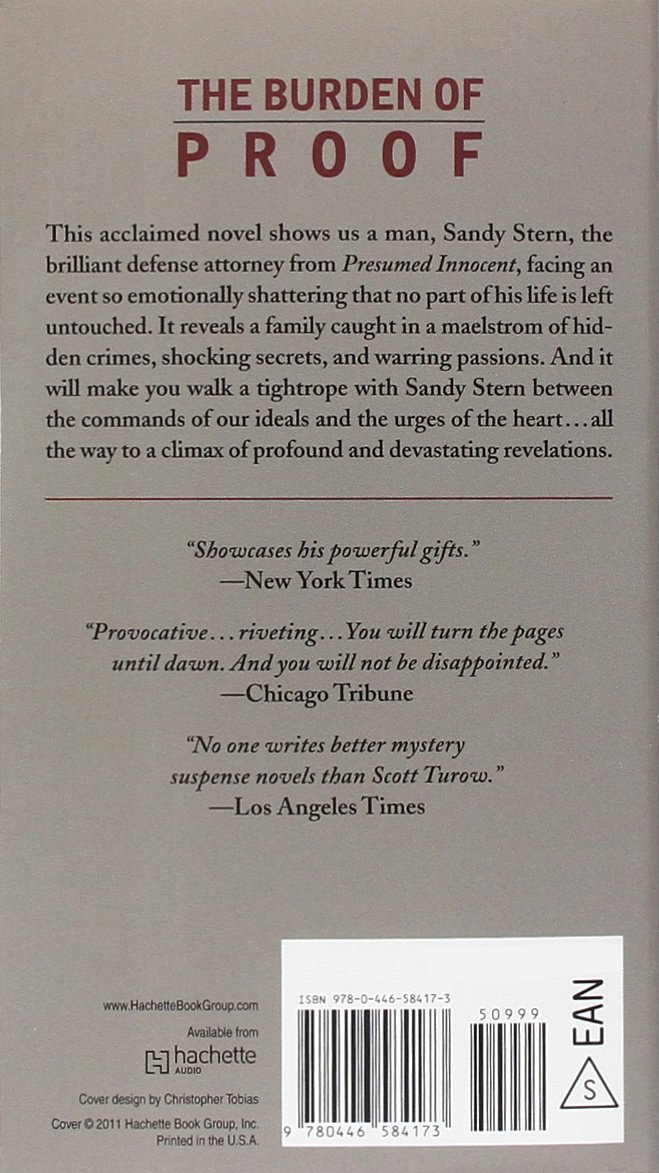 The Burden of Proof: Scott Turow: 9780446584173: Amazon.com: Books The Burden of Proof: Scott Turow: 9780446584173: Amazon.com: Books