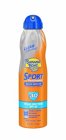 Banana Boat Ultramist Sport Performance Sunscreen Clear SPF 30, 6 Ounce