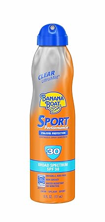 Banana Boat Ultramist Sport Performance Sunscreen Clear SPF 30, 6 Ounce