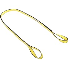 Mazzella EE2 Edgeguard Polyester Web Sling, Eye-and-Eye, Yellow, 2 Ply, Twist Eyes, Vertical Load Capacity