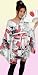 サテンKIMONO 白孔雀10ー (Kimono Dress/簡単着物ドレス)