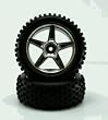 Redcat Racing 06010c Chrome Front Wheels And Tires - For All Redcat Racing Vehicles