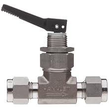 Ham-Let H1200 Series  Stainless Steel 316 Toggle Valve, Inline, 1/4" Let-Lok Fitting