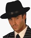 Adult's 40s Black Fedura Gangster Costume Hat