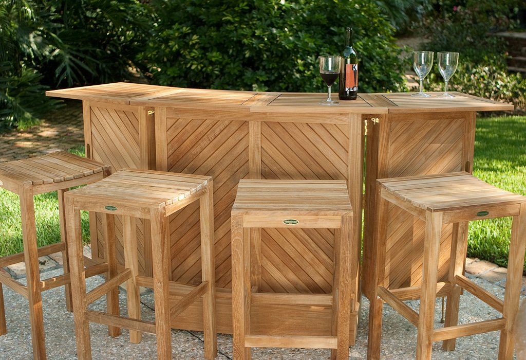 Amazon.com : Somerset 5 pc Teak Outdoor Bar Set : Patio, Lawn & Garden