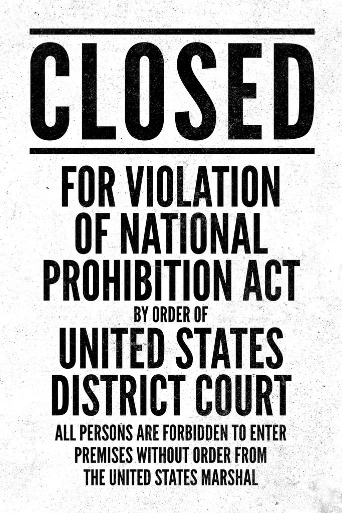 Amazon.com: LAMINATED Prohibition Act Closed Sign Notice Poster ...