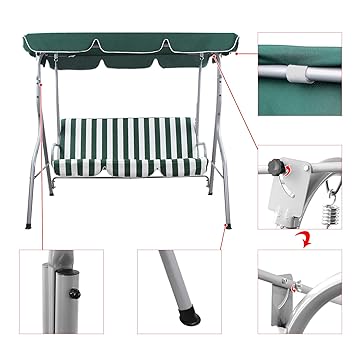 Songmics Hollywoodschaukel Gartenschaukel Schaukel Gartenliege