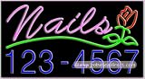 Nails (telephone #) Neon Sign