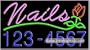 Nails (telephone #) Neon Sign