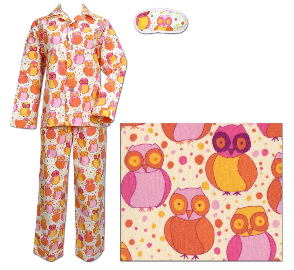 The Cat's Pajamas Owls Women's Cotton Flannel Pajama