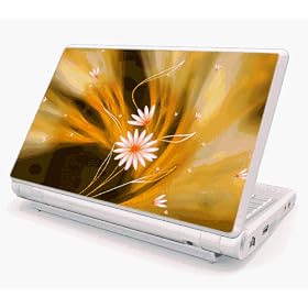 Flame Flowers Design Skin Cover Decal Sticker for Asus Eee PC 700 / Surf series Netbook Laptop
