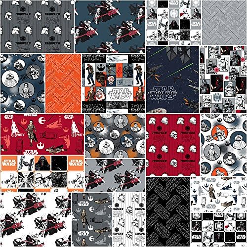 Camelot STAR WARS A FORCE AWAKENS Fat Quarter Bundle 21 Precut Cotton Fabric Quilting FQs Assortment