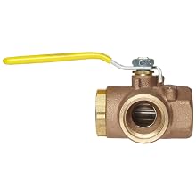 Apollo 70-640 Series Bronze Ball Valve with Stainless Steel 316 Ball and Stem, Two Piece, 3-Port Diverting, Lever, NPT Female