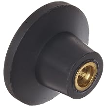 DimcoGray Black Thermoplastic Push-Pull Knob Female, Brass Insert: 1/4-20" Thread x 7/16" Depth, 1-3/8" Diameter x 7/8" Height x 5/8" Hub Dia x 5/8" Hub Length (Pack of 10)