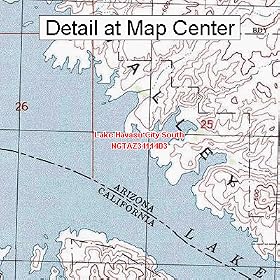 USGS Topographic Quadrangle Map - Lake Havasu City South, Arizona (Folded/Waterproof)