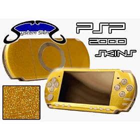 Playstation Portable 2000 (PSP-Slim) Skin - NEW - BRUSHED GOLD system skins faceplate decal mod