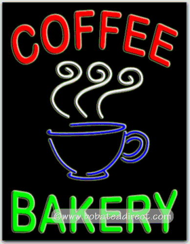 Coffee Bakery Neon Sign (31H x 24L x 3D)
