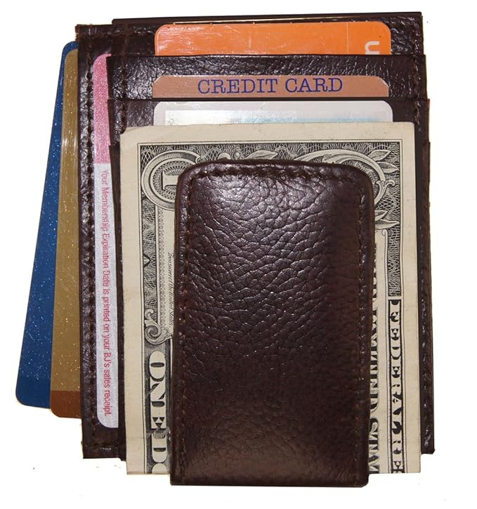 Leather Magnetic Money Clip Slim Credit Card Id Holder Front ... Leather Magnetic Money Clip Slim Credit Card Id Holder Front ...
