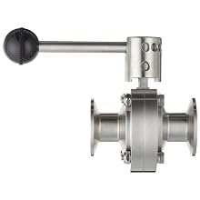 Dixon B5101E100CC-A Stainless Steel 316L Butterfly Valve with Pull Handle and EPDM Seal, 1" Tube OD