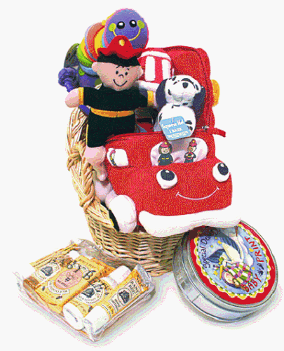 Fire Engine Baby Gift Basket