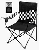MP3 Black Checker Flag Folding Chair