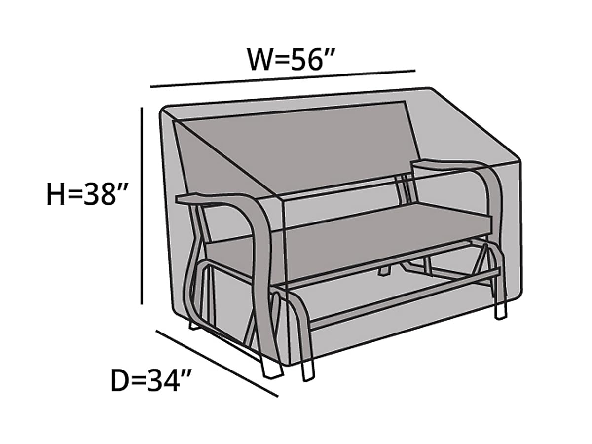 CoverMates Outdoor Patio Glider Cover 56W x 34D x 38H Classic
