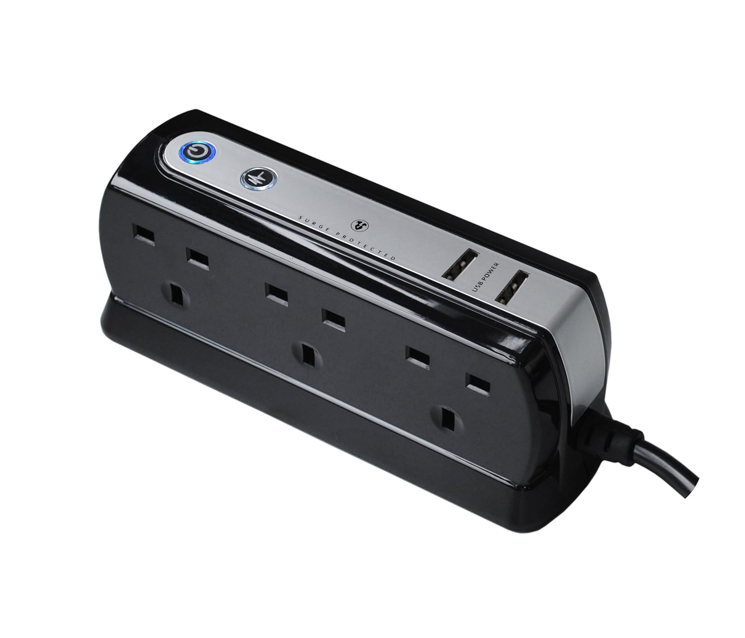 Masterplug SRGDU42PB USB Surge Protected 2m Extension Lead Power Block