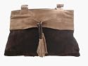 Bewitched Accessories Suede Two Tone Bag With Front Tassle Detail Available In Purple,Chocolate And Black
