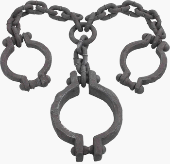 Spooky Fake Shackles And Chain Halloween Prop