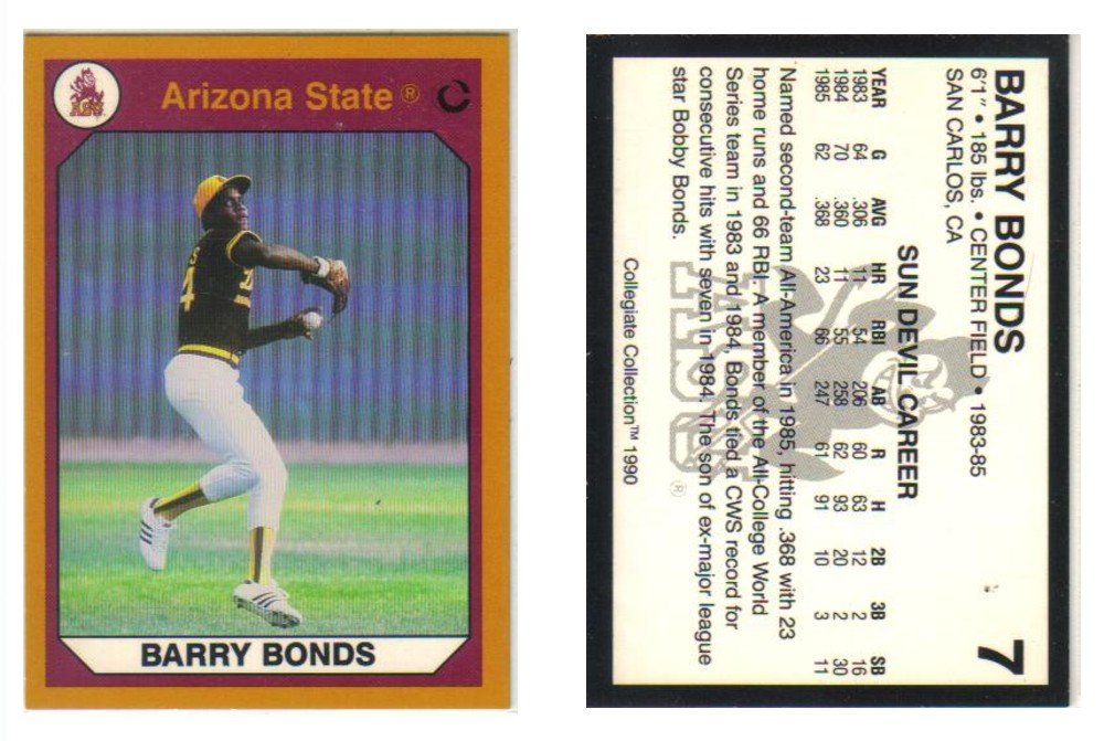 Amazon.com : Barry Bonds College Baseball Card ASU Arizona State ...