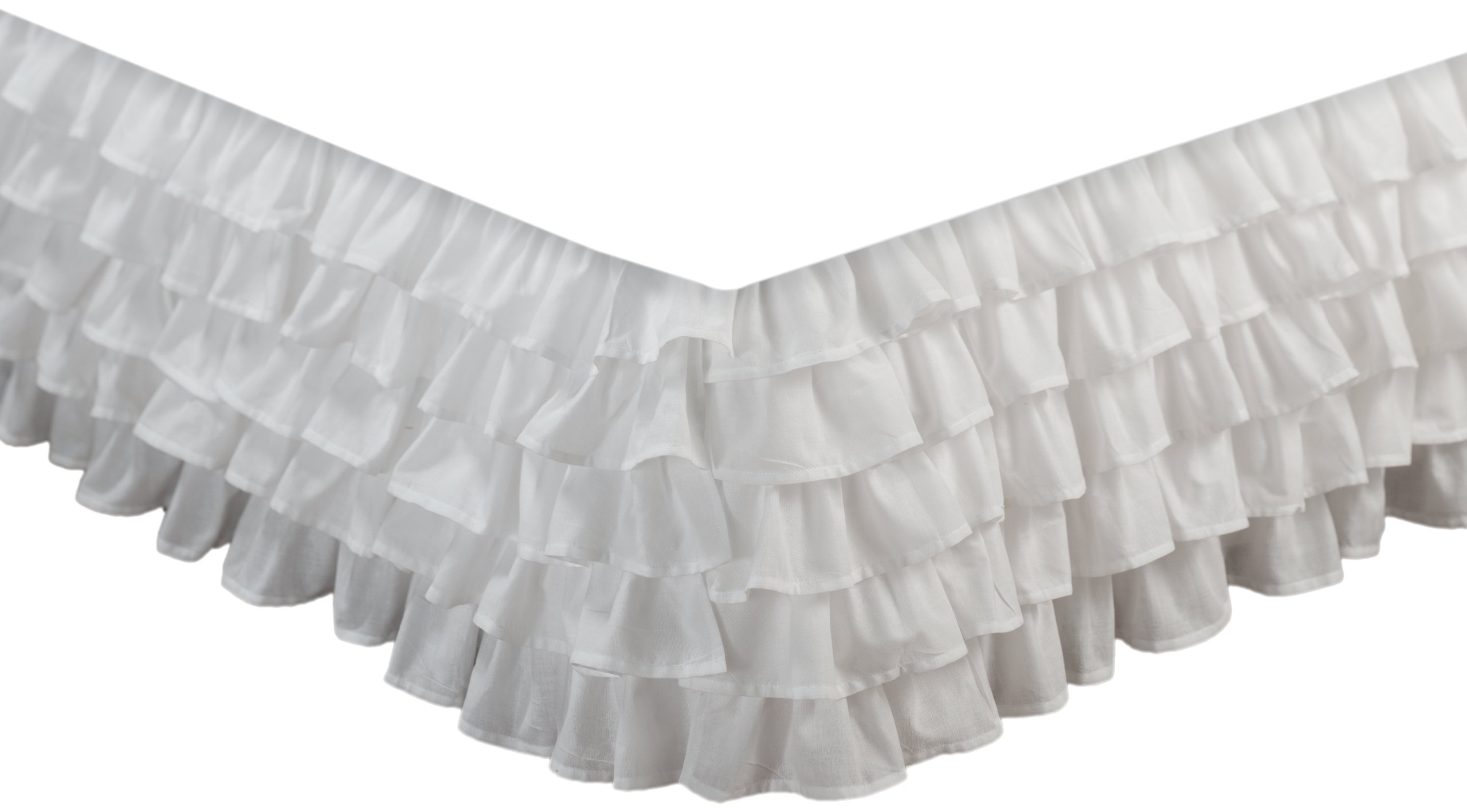 Greenland Home Fashions MultiRuffle Bed Skirt White Queen eBay