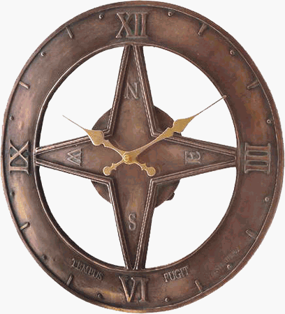 Outdoor Wall Clocks by Hen Feathers with Bronze Sundial Style HF0724A-B