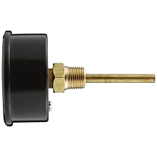 Miljoco PB3008 Pressure and Temperature Gauge, 3.30" Dial, 1/2" NPT Back Connection
