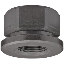 12L14 Steel Flange Nut, Black Oxide Finish, Metric Coarse 6H Threads, 1/4"-28 Thread Size, 3/8" Width Across Flats, Pack Of 5